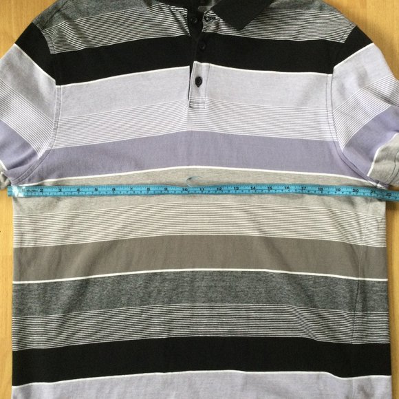 Alfani Golf Shirt Striped Large Stylish Polo 100% Cotton - Picture 6 of 7